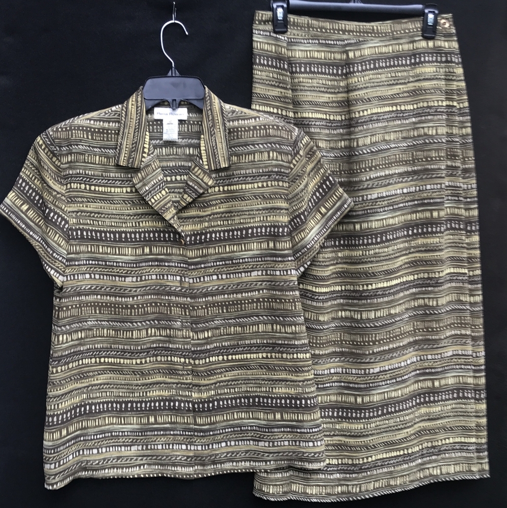 Rena Rowan matching print skirt and top